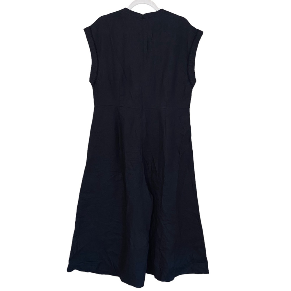 Rebecca Taylor Black V-Neck Cap Sleeve Jumpsuit - Picture 3 of 8